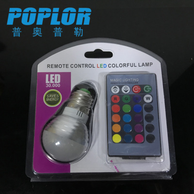 3W / Blister packaging / RGB colorful / remote LED bulb lamp / intelligent lamp / LED remote control bulb / 