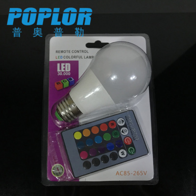 5W / Blister packaging /RGBW colorful LED bulb  / intelligent lamp /  remote control bulb / PC cover aluminum