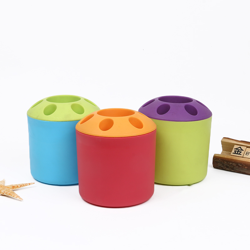 笔筒 多用牙刷筒 插孔笔筒 塑料笔筒 牙刷筒