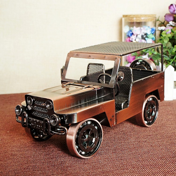 创意金属工艺品摆件铁质吉普车老爷车模型装饰摆件