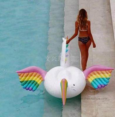 Thicker rainbow horse inflatable mounts floating unicorn mounts
