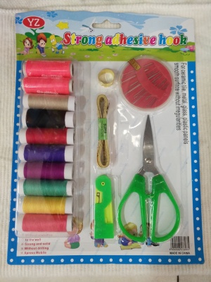 All kinds of colored thread sewing kit.