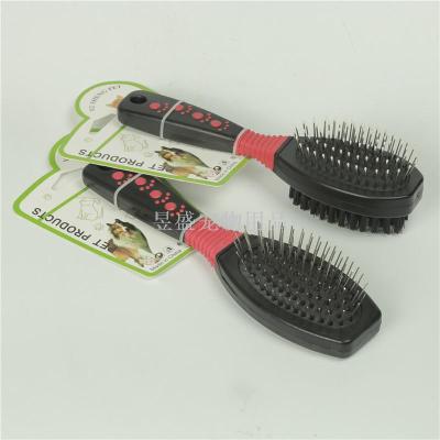 Pet products with two-sided steel needle brush brush dog brush comb two-sided comb was used to tease steel products