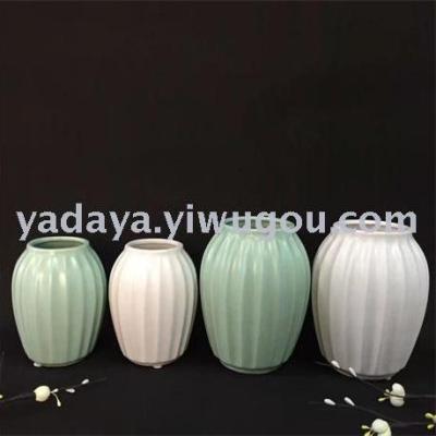 European simple ceramic vase modern macaron waterproof medium temperature florets