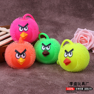 The children 's angry birds flashed ball toys to release The ball with The ball.
