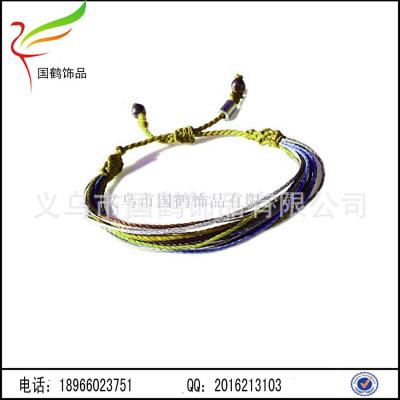 Colorful imported wax rope hand braided bracelet