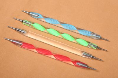 Color acrylic bar double head pen roll paper nail indentation tool point needle insert diamond wholesale