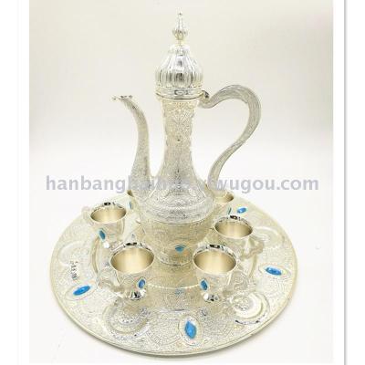 Wedding film antique zinc alloy wine sets of high - grade metal silver - plated jug sets