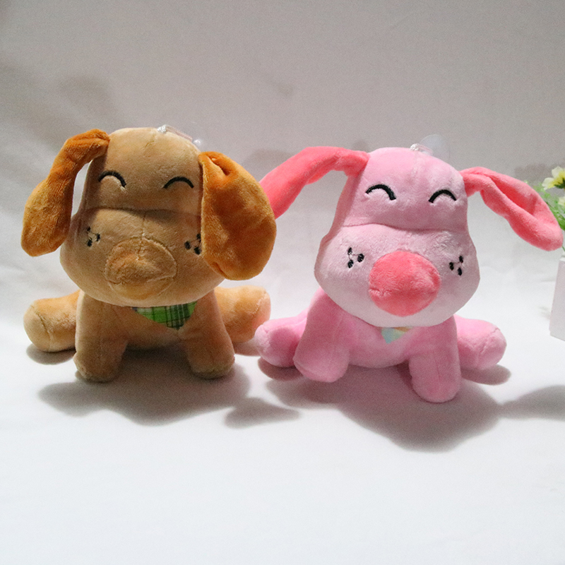 呆萌憨厚眯眼狗毛绒玩具公仔厂家批发销售