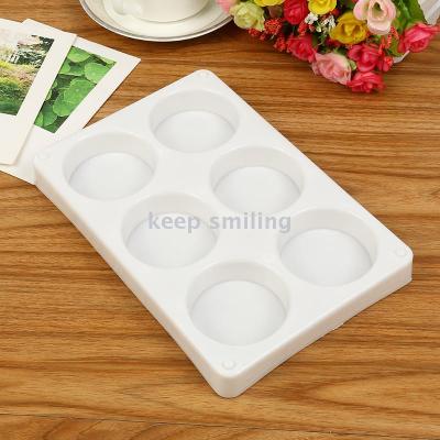 Keep smiling 6 holes big round color palette plate painting plate art supplies