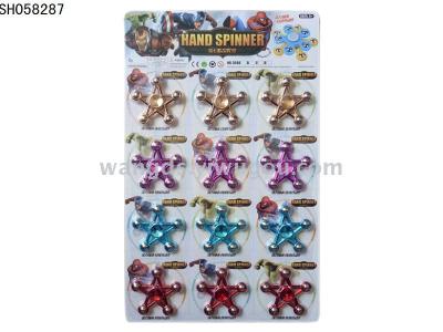 The new UV-plated five-pointed star gyro finger spiral decompression toys suction card packaging