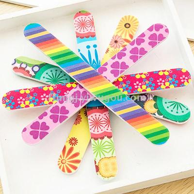 Double-sided nail file nail tools to wear a fashionable printing sand
