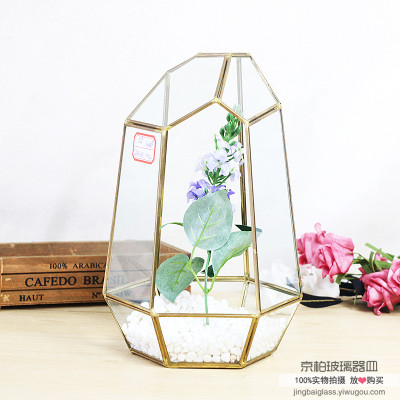 Simple geometric glass cover flower room living room balcony micro-landscape ornaments ornaments