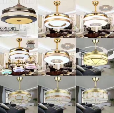 Factory direct ceiling fan LED lights fashion household fan light with a fan with a music chandelier spot