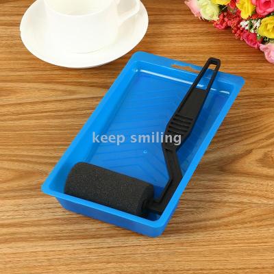 Keep smiling plastic tray with sponge roll painting wash pen art tool