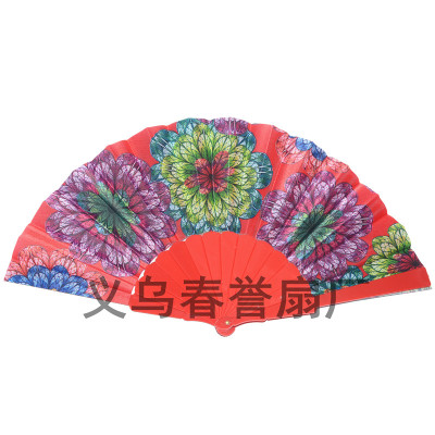 Plastic flat large flower fan folding fan decorative article fan tourism souvenir gift