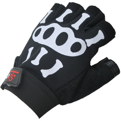Cheap new skull half-finger exercise gloves