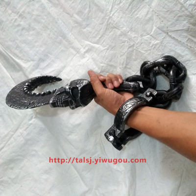 Halloween weapons hook hook chain hand holding skeleton hook iron chain clavicle hook