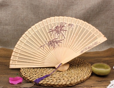 Sandalwood fan * gift box incense fan * carved folding fan quality female fan Chinese style classical fan manufacturers direct