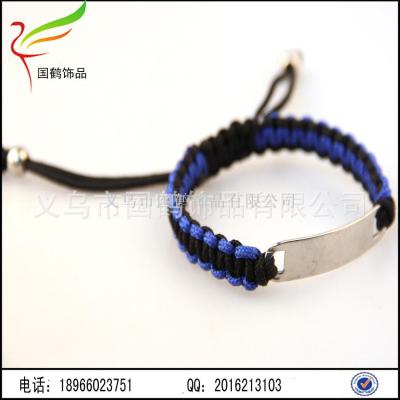 Hand weaving alloy rectangular lettering bracelet umbrella bracelet