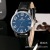 White shell digital face simple fashion belt watch fantasy blue glass men's Watch