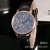 Rose gold digital face belt watch three laps blue needle men ladies couple table