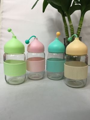 Portable glass cups cute hand cups creative female students lollipop tea cups tea tea cups