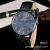 Black digital face male watch fantasy blue glass couple belt watch men quartz watch