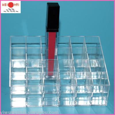 Weihai transparent acrylic / plexiglass 24 grid mouth red storage box display stand