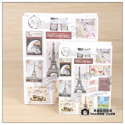 Scenic Spots Packaging Bag Fashion Shopping Handbag White Kraft Paper Bag Gift Bag