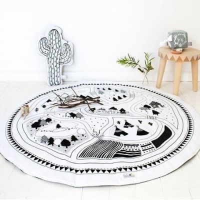 Round carpet carpet game blanket explosion models Europe and the United States cartoon printing cotton crawl blanket