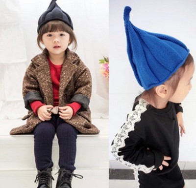 Baby hat winter spiral pointed hat baby knitted wool hat outdoor warm hat