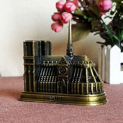 World landmark building model Paris Notre Dame model metal crafts home furnishings