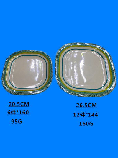 密胺餐具库存现货密胺贴花四方盘