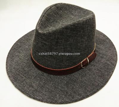 2017 autumn/winter new flat eaves jazz hat cowboy hat hat British manufacturers direct sales