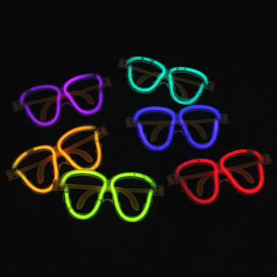 Atmosphere Props Fluorescent Skull Glasses Evening Party Activities Fluorescent Glasses Glasses Luminous Novelty Toys