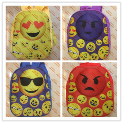3D stereo QQ expression backpack plush backpack EMOJI foreign trade