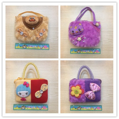 Rose velvet point drill small bag handbag plush cartoon bags children 's bags of foreign trade