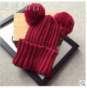 Children 's Mickey ball ball wool hat knit cap cute warm cartoon autumn and winter tide cap