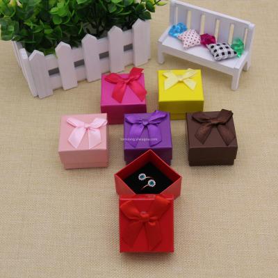 Candy color gift box paper ear stud box jewelry box heaven and earth cover ring packaging box