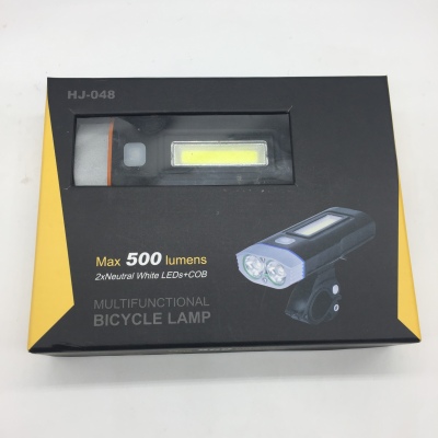 Mountain bike headlight headlights bright flashlight USB charging.