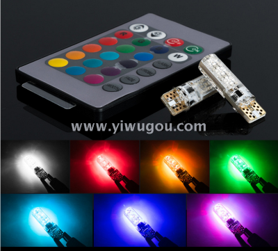T10 Width Light Remote Control Seven Color Epoxy Light License Plate Light