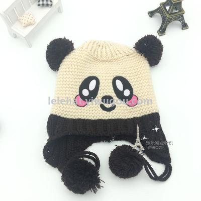 Hot children hat autumn and winter knitted wool cap baby ear cap