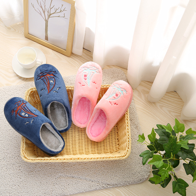 Korean version of the new autumn and winter home cute couple thickening warm men and women cotton slippers