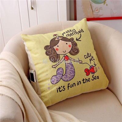 Cartoon Flax Triangle Cushion Lumbar Pillow Korea Taiwan Export Office Sofa Pillow Pillow