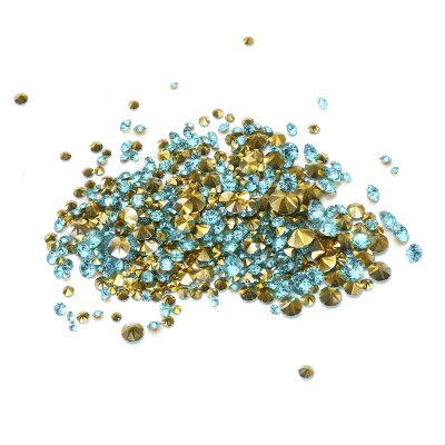 Wholesale Aquamarine Color Resin Rhinestones PointBack Glue On Beads Many Sizes Diamond Nail Art Wedding Dress 