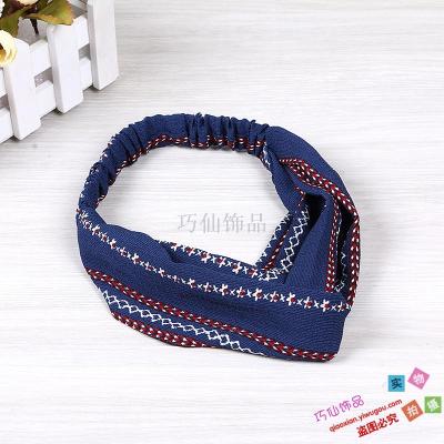 Hair band to wash a face to restore ancient ways to cross elastic band to knot cloth art hair hoop.