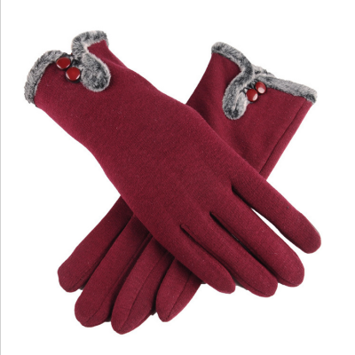 Autumn and winter do not fall cashmere warm gloves ladies gloves do not fall within the hair can be touched gloves