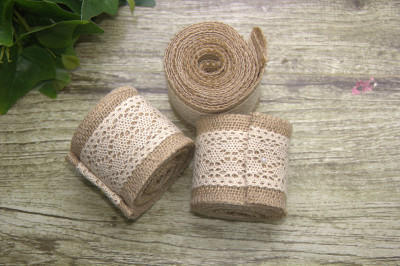 The new cotton side of the natural linen roll of natural jute Christmas decoration linen rolls