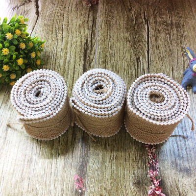 DIY handmade Christmas craft pearl linen roll lace linen lace linen hemp rope 2M